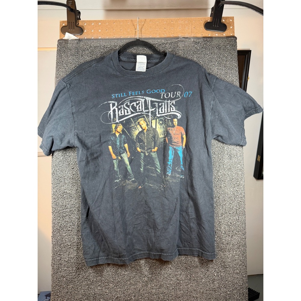 Rascal Flatts T-Shirt Mens L Black Still Feels Good Tour 07 Graphic Band Tee